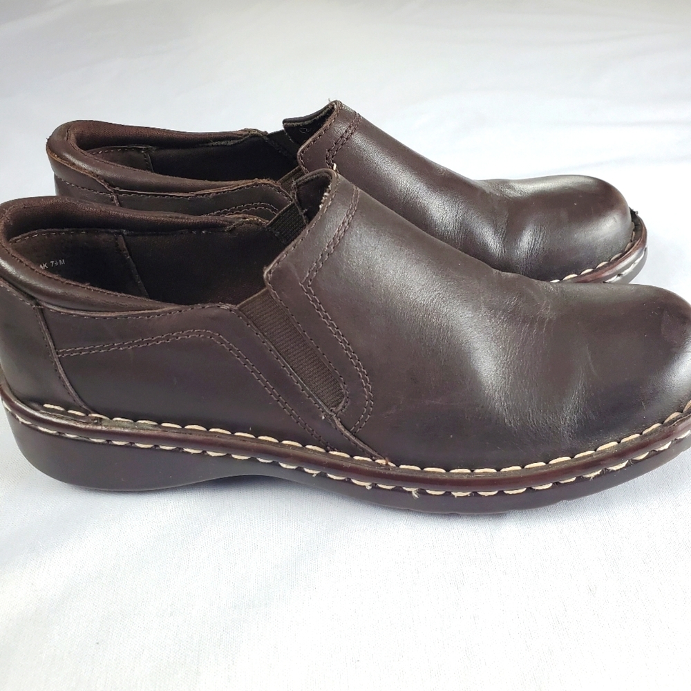 Bass Brown Leather Shoes Womens 7.5 M Slip On